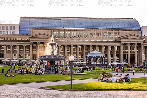 People on the Schlossplatz in front of the Koenigsbau, Stuttgart