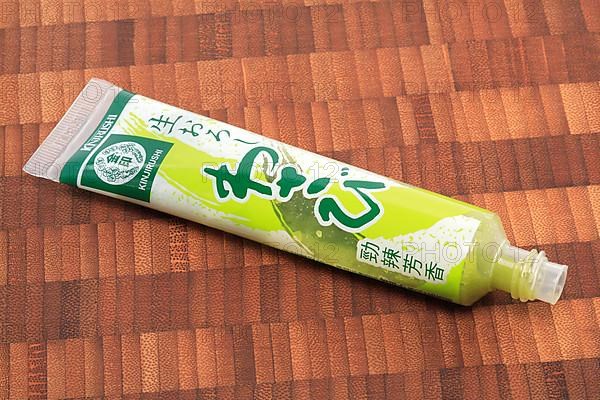 Wasabi, green wasabi paste