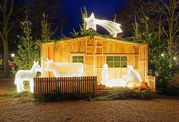 Christmas cot in the spa garden, stylised