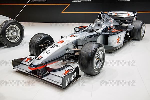 Historic F1 Formula 1 Mercedes Silver Arrow racing car of Mika Haekkinen, Messe Techno Classica