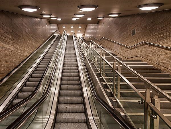 Escalator at Unter den Linden underground station, Berlin