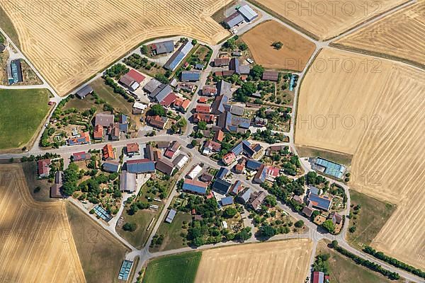 Village with solar roofs, place