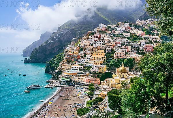 Panorama of the village by the sea, Positano