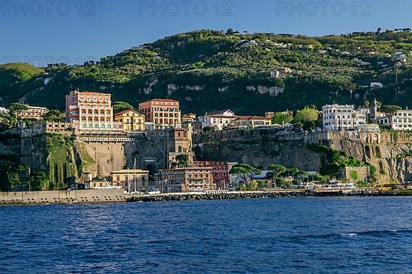 Rock terrace above the harbour bay Marina Piccola with the Grandhotel Excelsior Vittoria, Sorrento