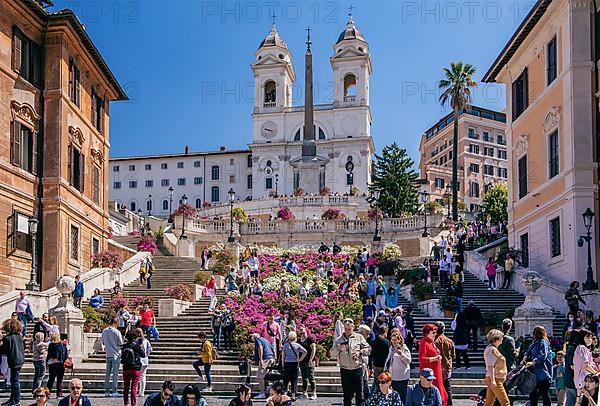 Spanish Steps with the church Trinita dei Monti. Rome, Lazio