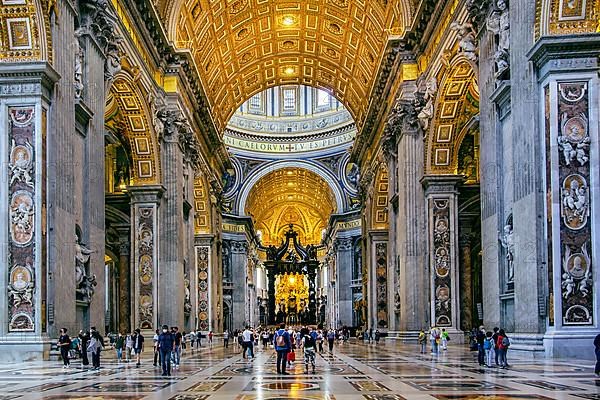 Nave with main altar in St. Peter's Basilica, Rome