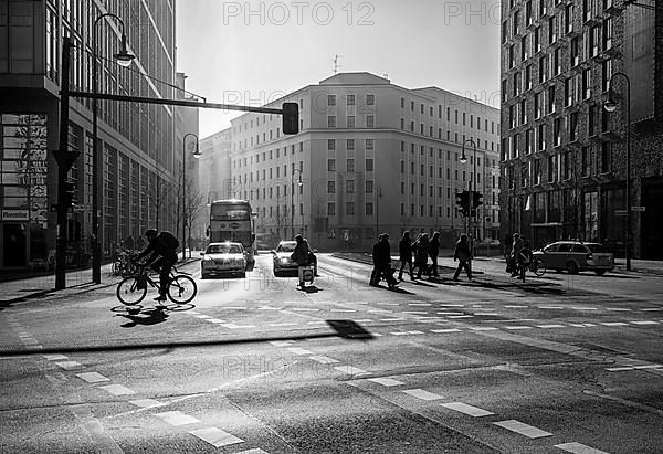 Black and white, road traffic