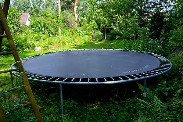 Trampoline in the nature garden