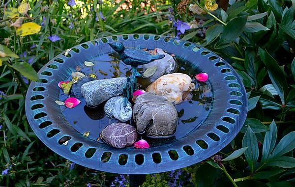 Birdbath in the garden