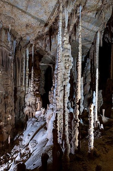 Stalactites in the Katerloch stalactite cave