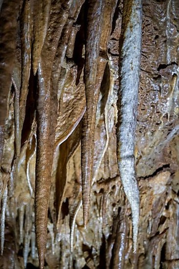 Stalactites in the Katerloch stalactite cave