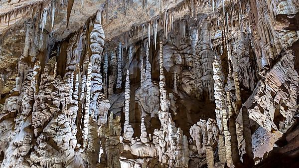 Stalactites in the Katerloch stalactite cave