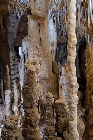 Stalactites in the Katerloch stalactite cave