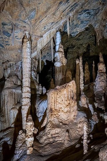 Stalactites in the Katerloch stalactite cave