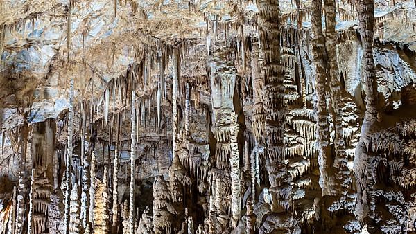 Stalactites in the Katerloch stalactite cave