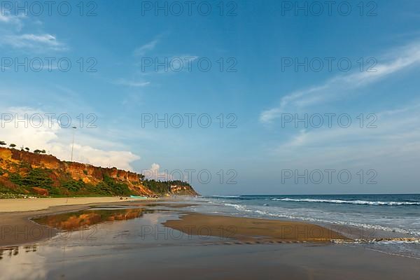 Varkala beach on sunset. Kerala