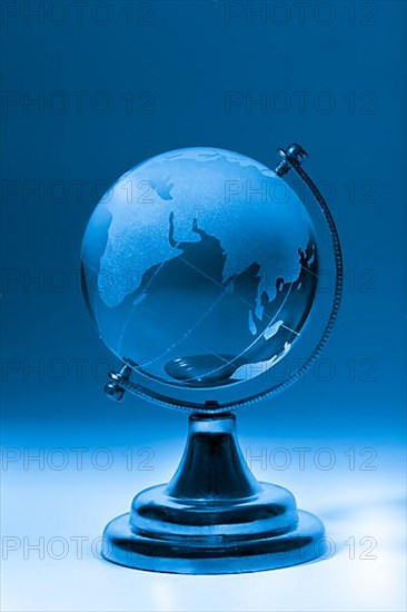 Crystal glass globe blue tinted