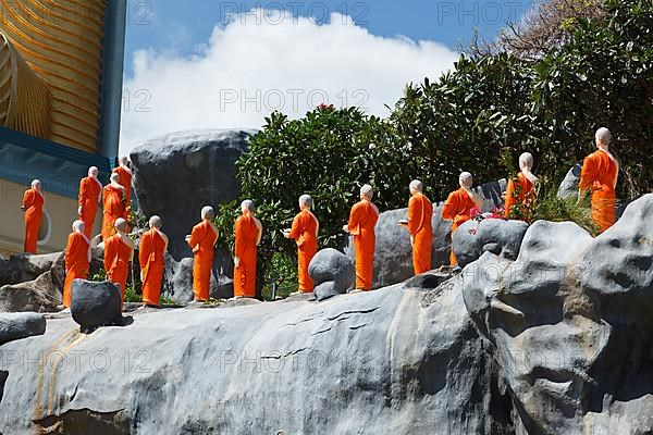 Buddhist monk statues at Golden Temple