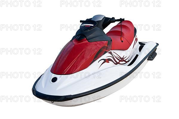 Jet ski on beach sand near sea