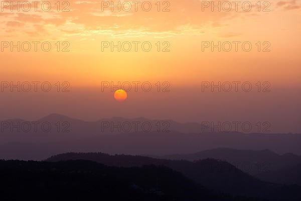Sunset in Himalayas. Shimla