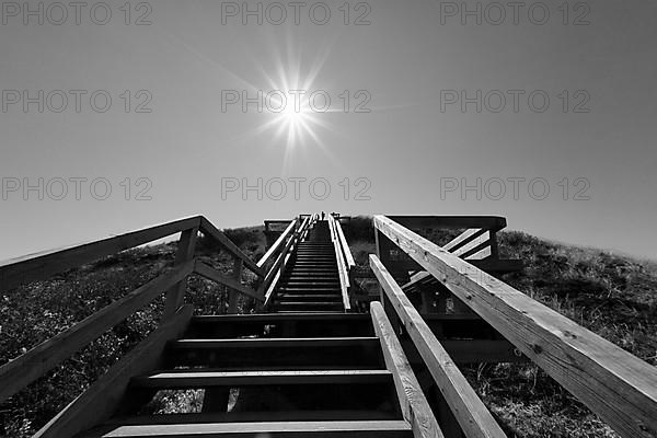 Wooden stairs to the viewing platform of the Uwe Duene