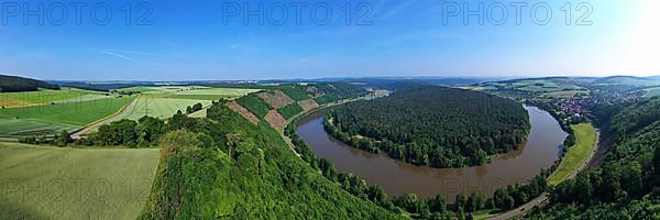 Aerial view Panorama of the Mainschleife near Wertheim