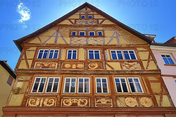 Old historic half-timbered house in Tauberbischofsheim