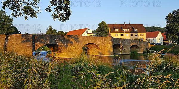 Tauber bridge by Balthasar Neumann in Tauberrettersheim. Roettingen