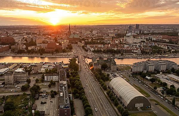 Szczecin Skyline at Sunset