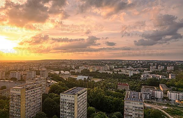 Szczecin Skyline at Sunset