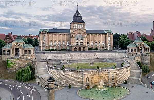 Palace building with park