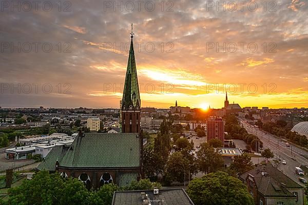 Szczecin Skyline at Sunset