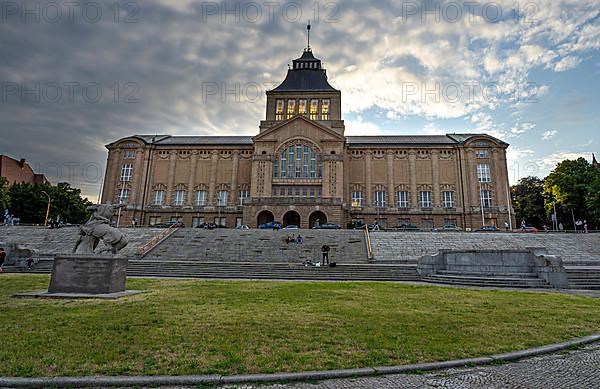 Palace building with park