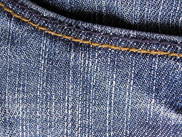 Denim jeans as blue background. With trouser pocket shown in full image in the plane