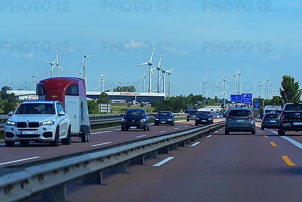 Wind turbines on the A9