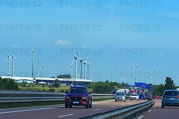 Wind turbines on the A9