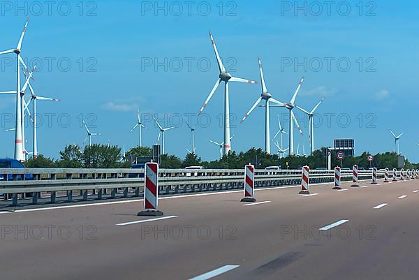 Wind turbines on the A9