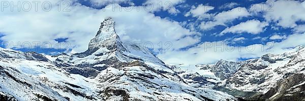 The Matterhorn with an impressive cloud plume. Zermatt