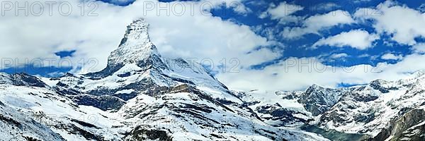 The Matterhorn with an impressive cloud plume. Zermatt