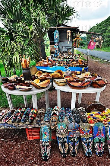 Masks and wooden bowls