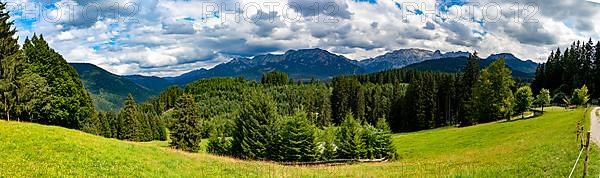 View of the Ammergau Alps from Buchenberg