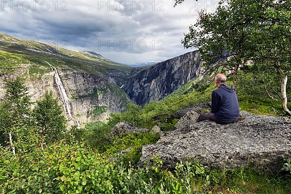 Tourist enjoying view