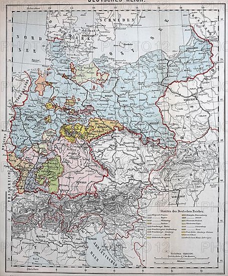 Map of the German Empire from 1880