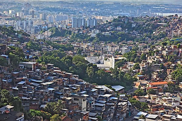 View of the favelas between Santa Teresa and Centro