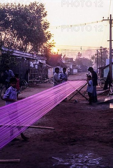 Kanchipuram silk is woven in the age-old tradition by weavers