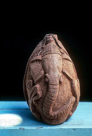 Ganesha in coconut shell Handicraft of Puducherry Pondicherry