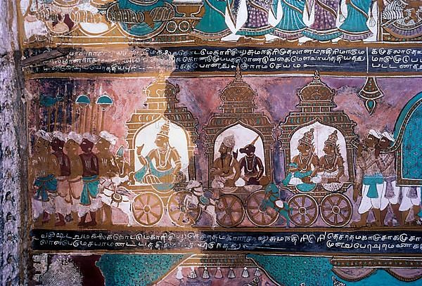 16th century Ramayana epic murals in Alagar Kovil