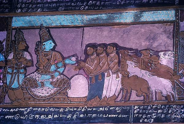 16th century Ramayana epic murals in Alagar Kovil