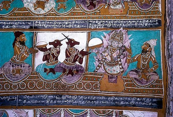 16th century Ramayana epic murals in Alagar Kovil