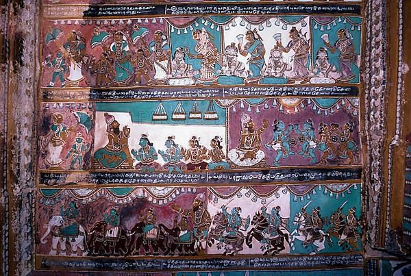 16th century Ramayana epic murals in Alagar Kovil